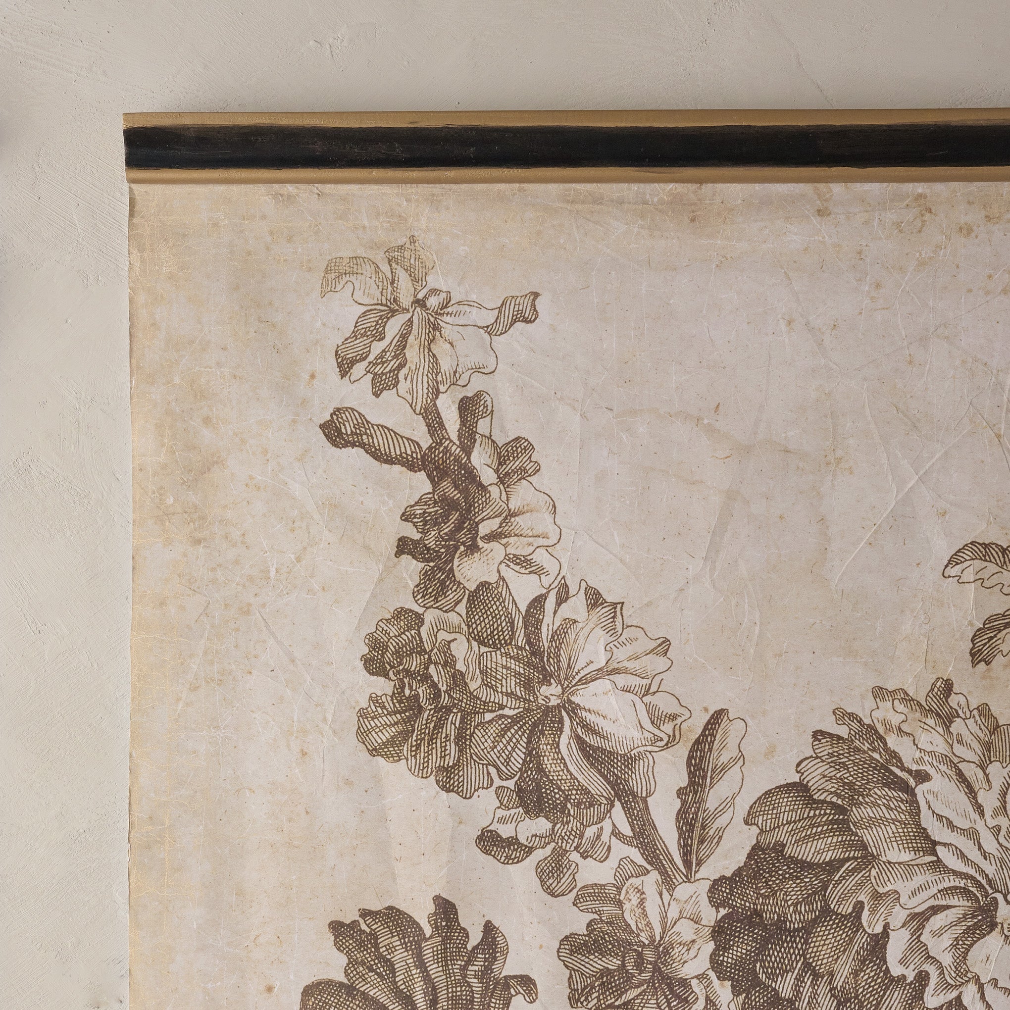 Set of II Vintage Floral Sketch Tapestry