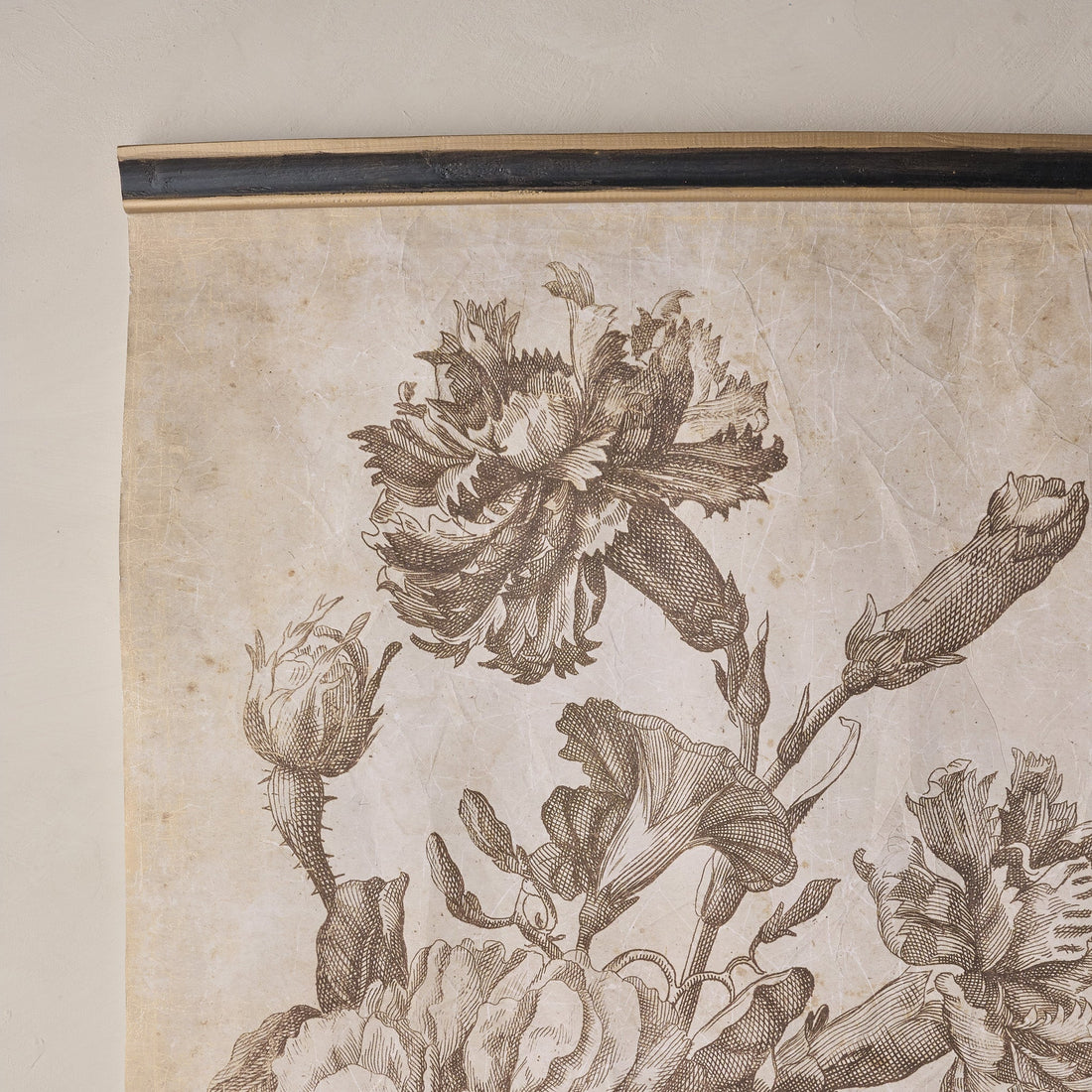 Set of II Vintage Floral Sketch Tapestry