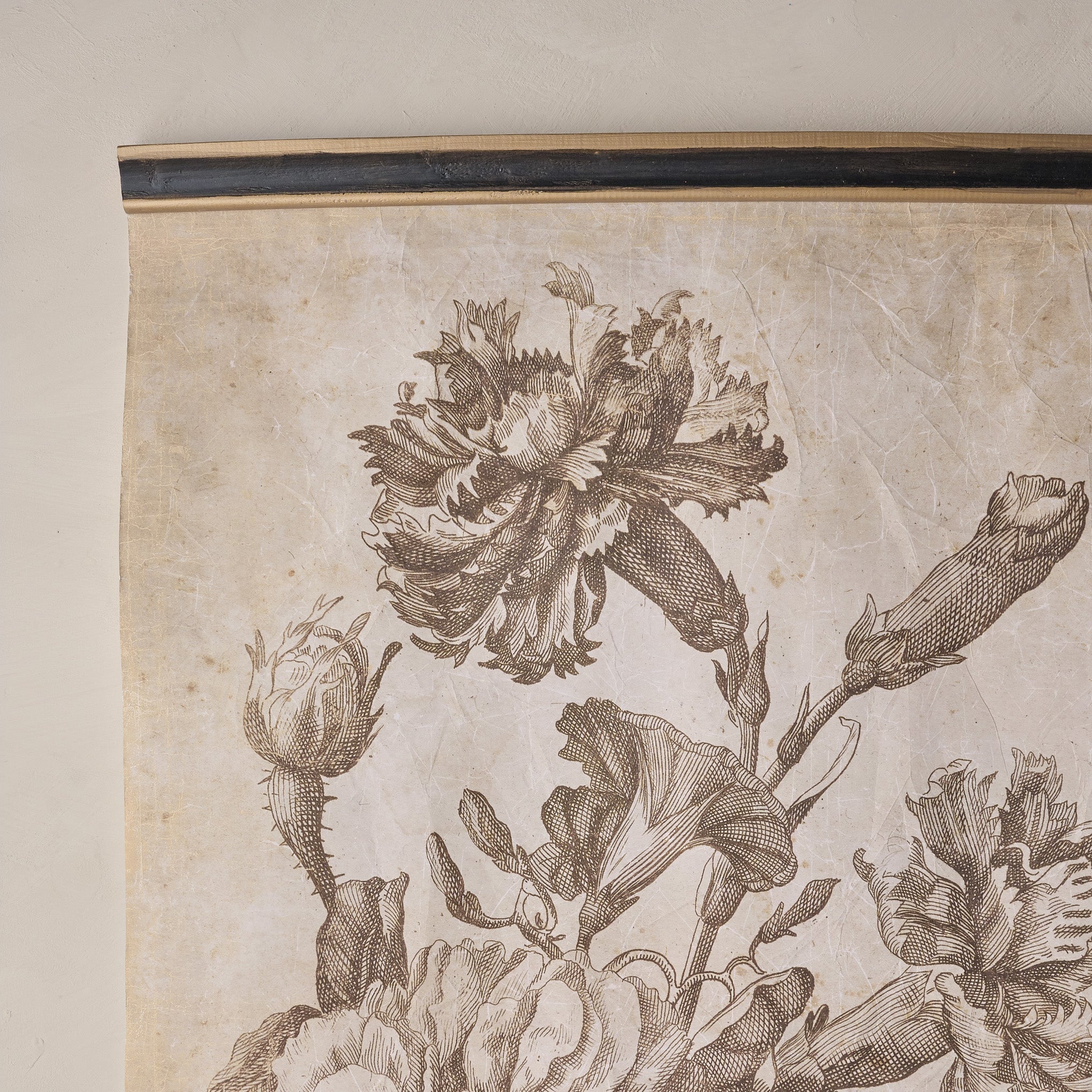 Set of II Vintage Floral Sketch Tapestry
