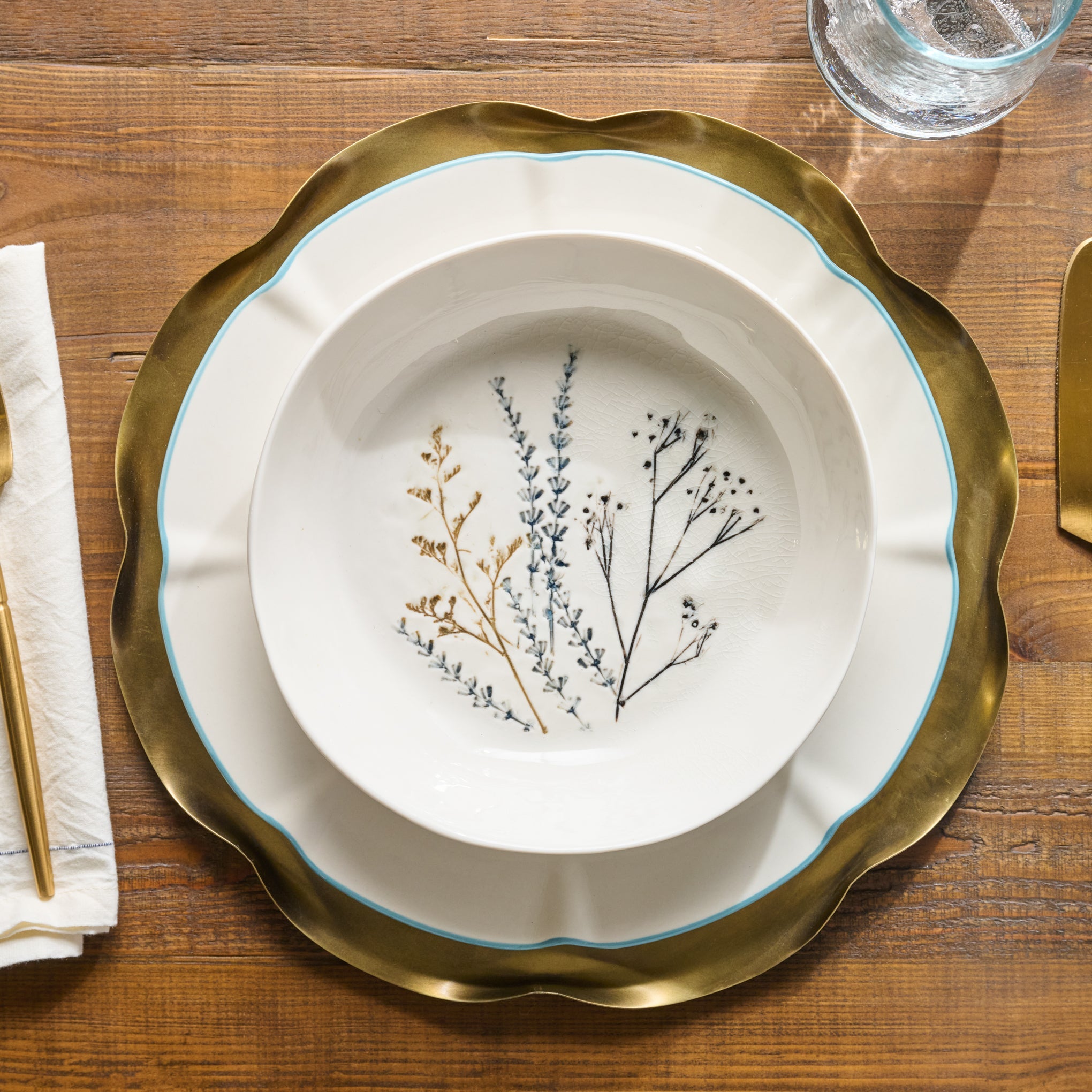 Pressed Floral Pasta Bowl
