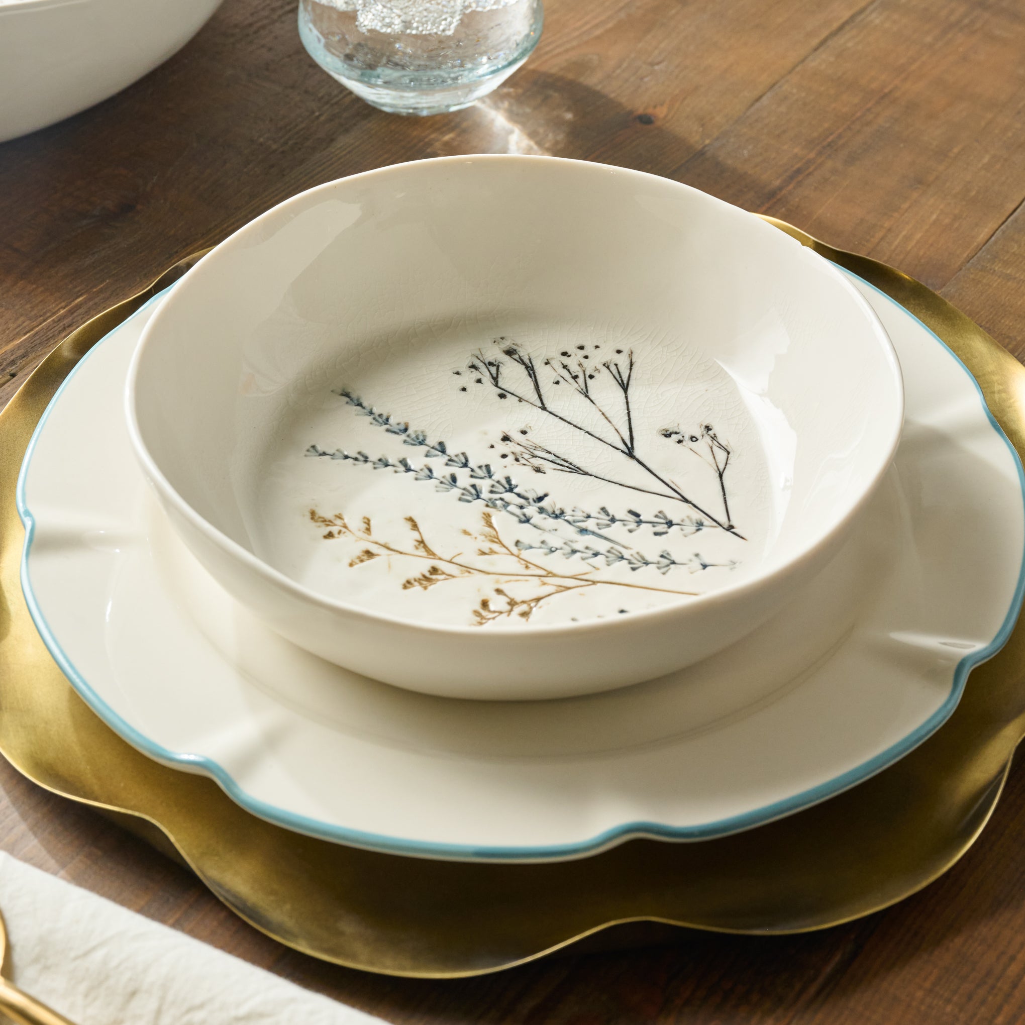 Pressed Floral Pasta Bowl