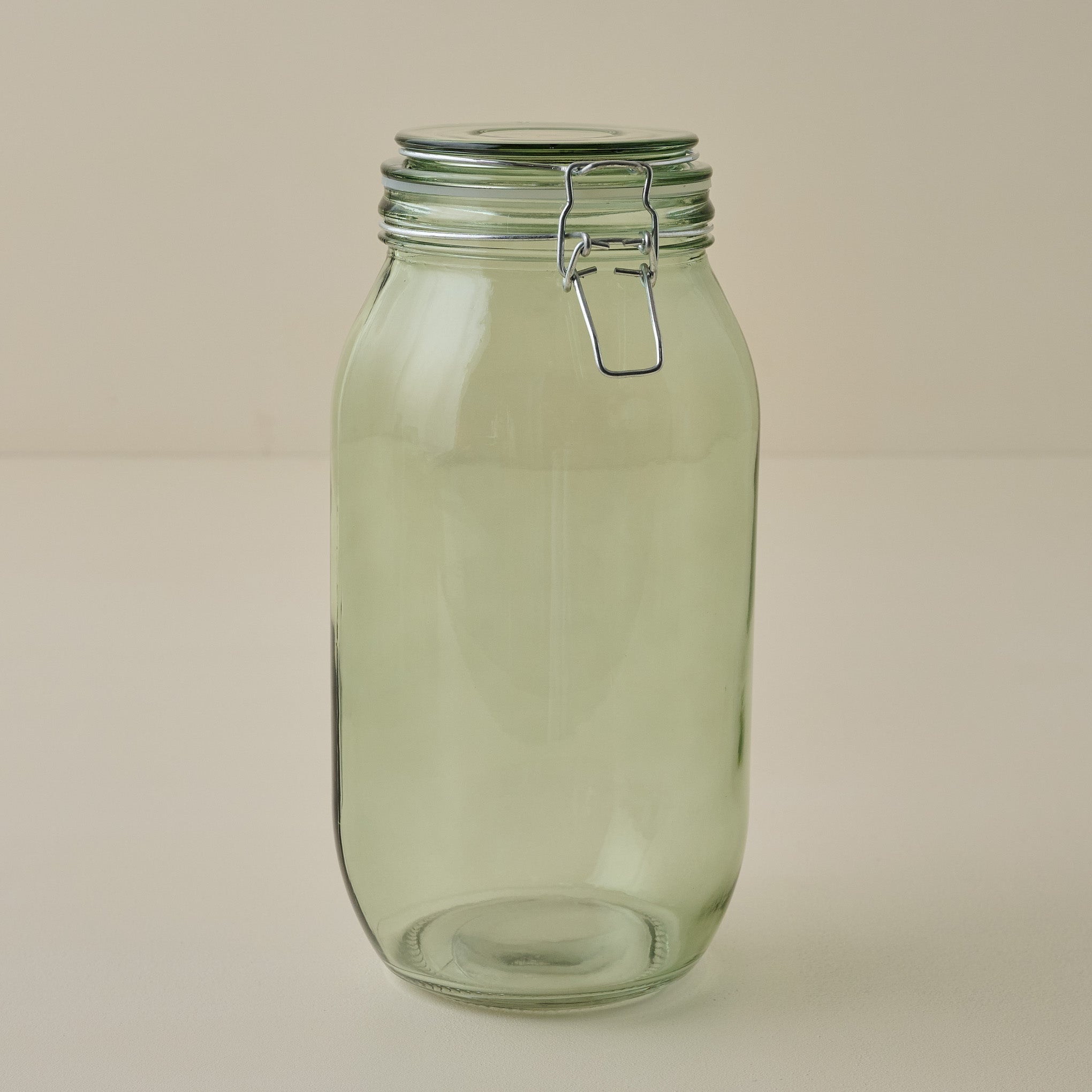 Magnolia Green Glass Storage Jar