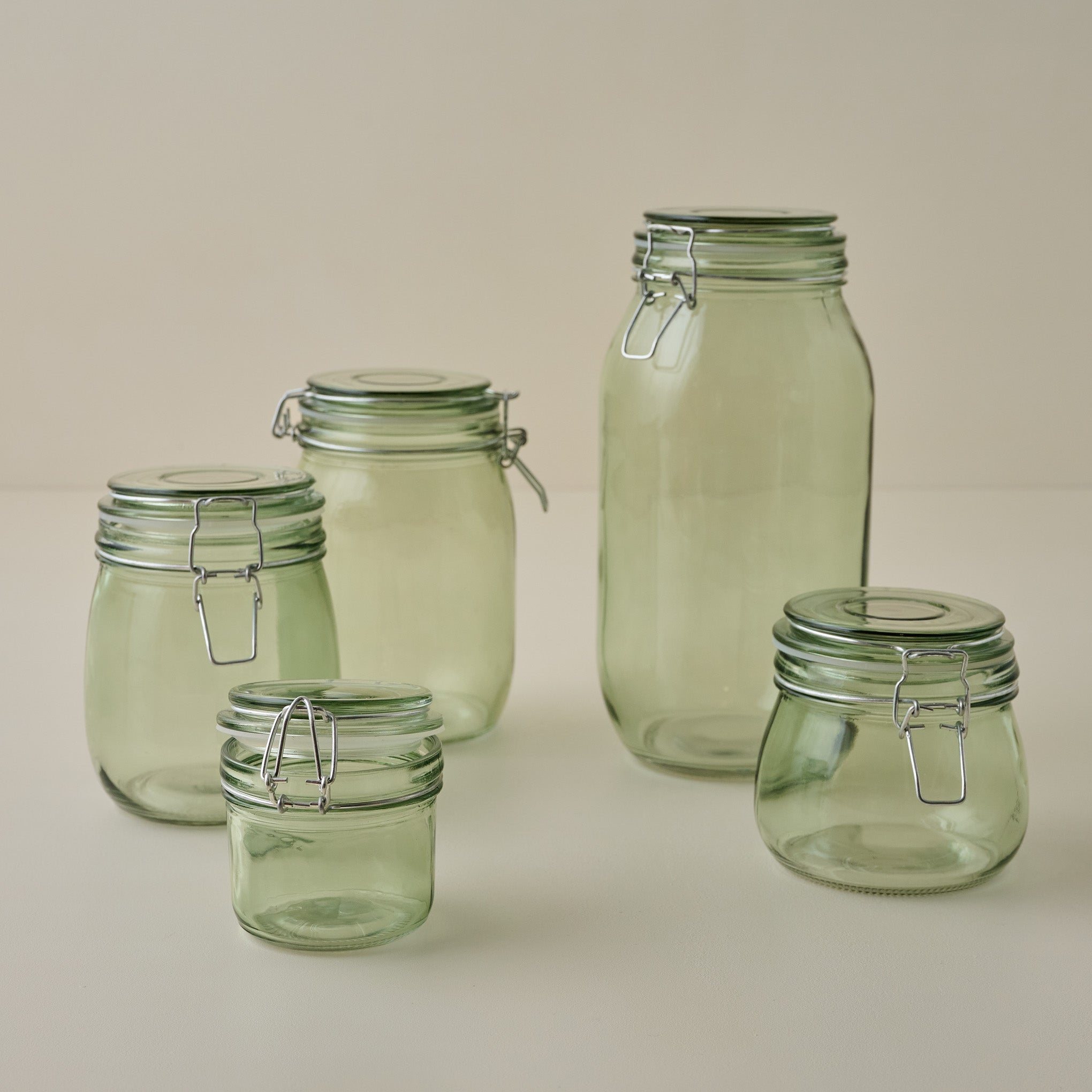 Magnolia Green Glass Storage Jar