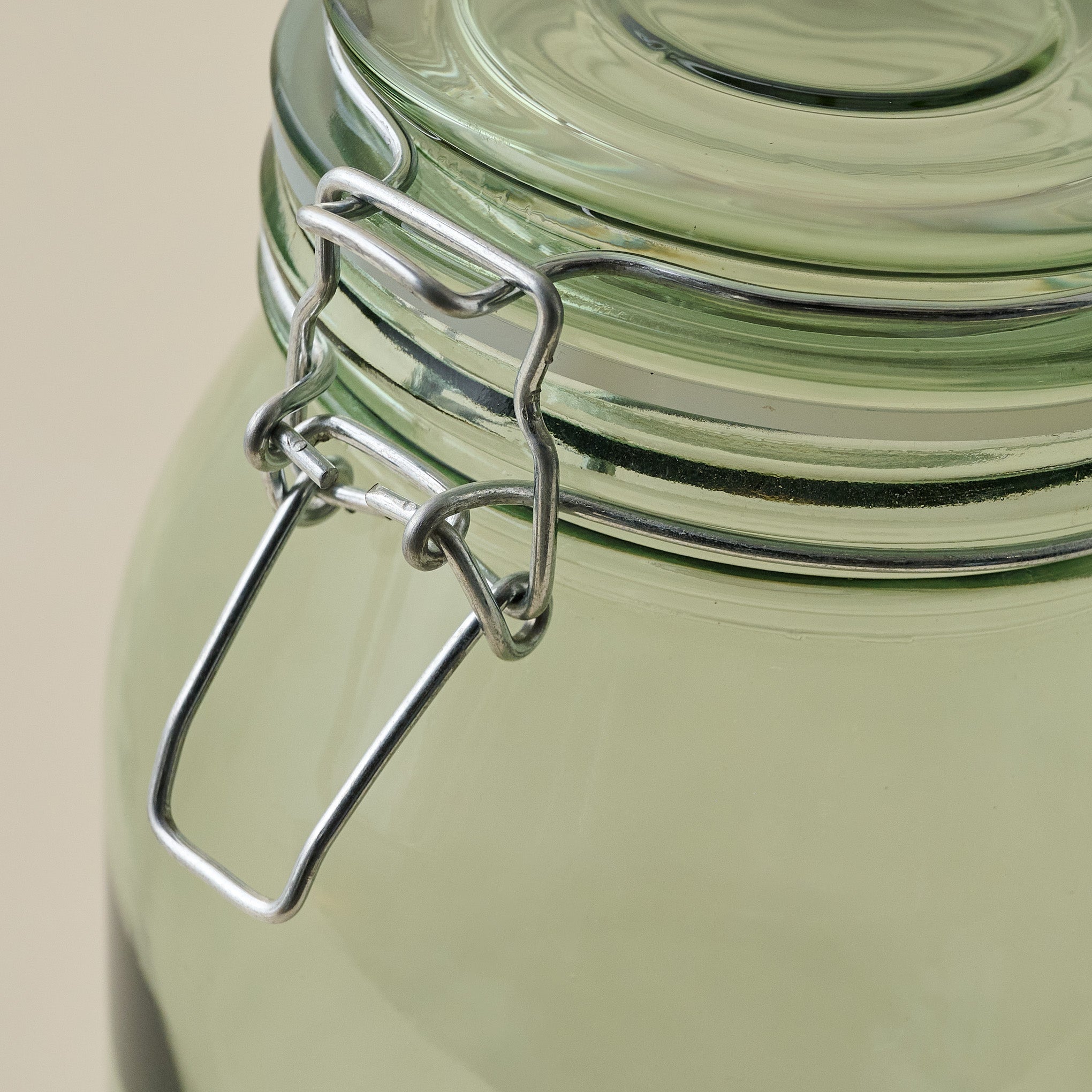 Magnolia Green Glass Storage Jar