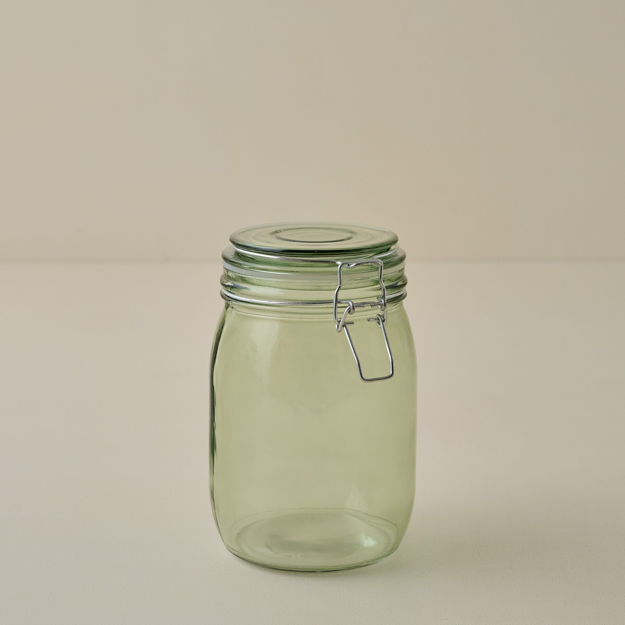 Magnolia Green Glass Storage Jar