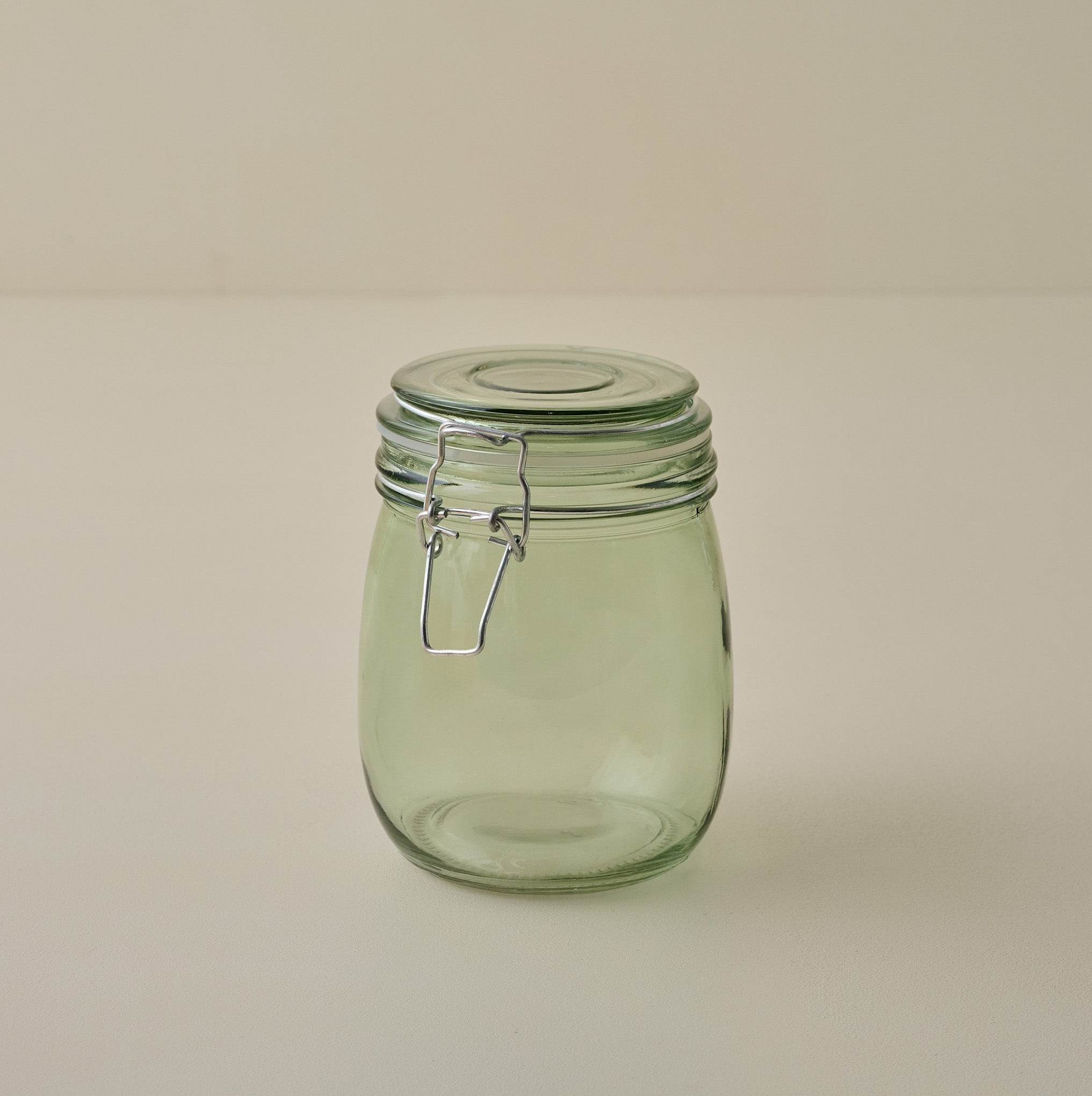 Magnolia Green Glass Storage Jar