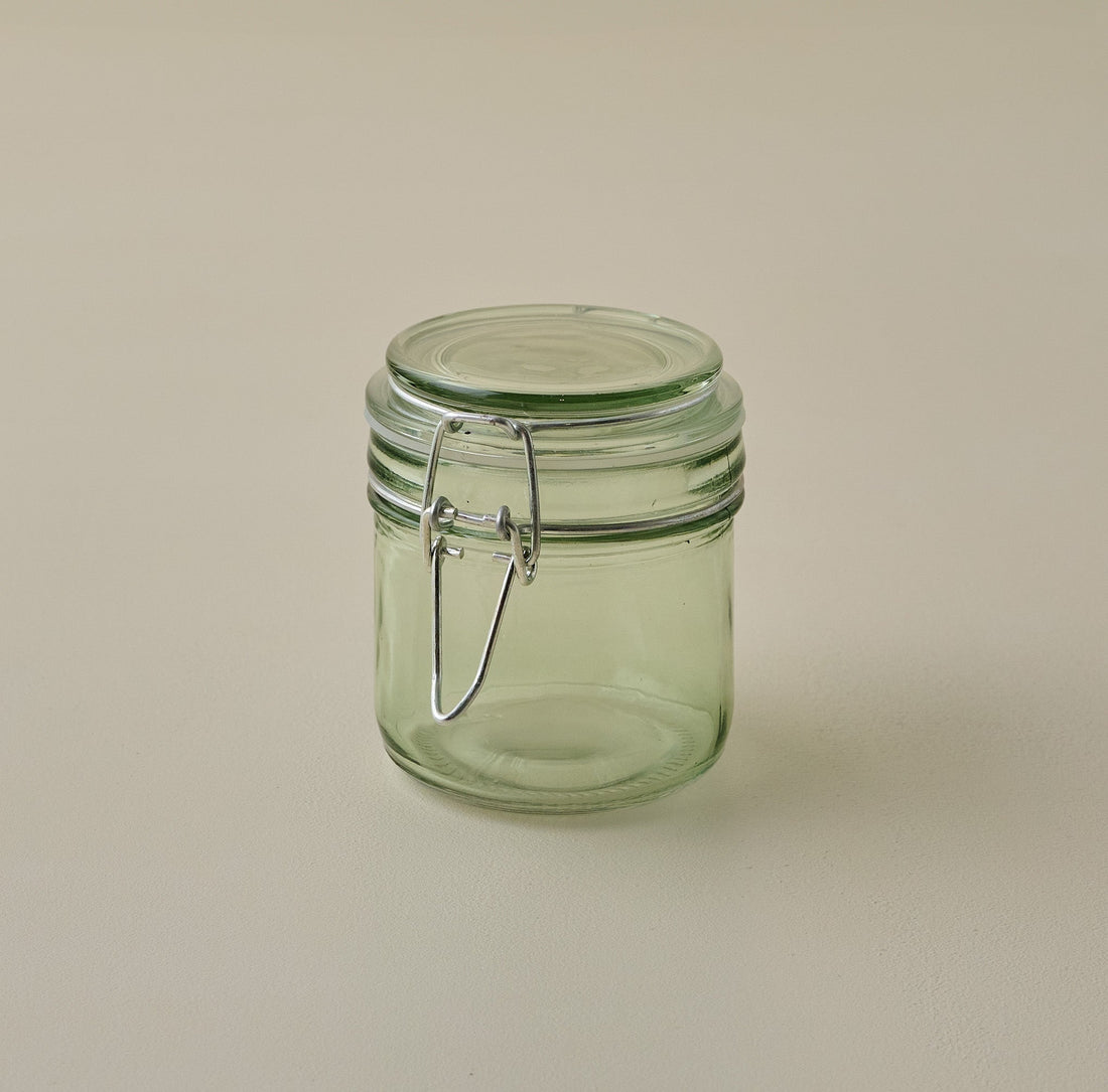 Magnolia Green Glass Storage Jar